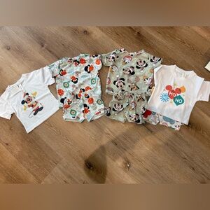 Lot of 4 Disney Christmas outfits size 6-12 months - worn once new condition
